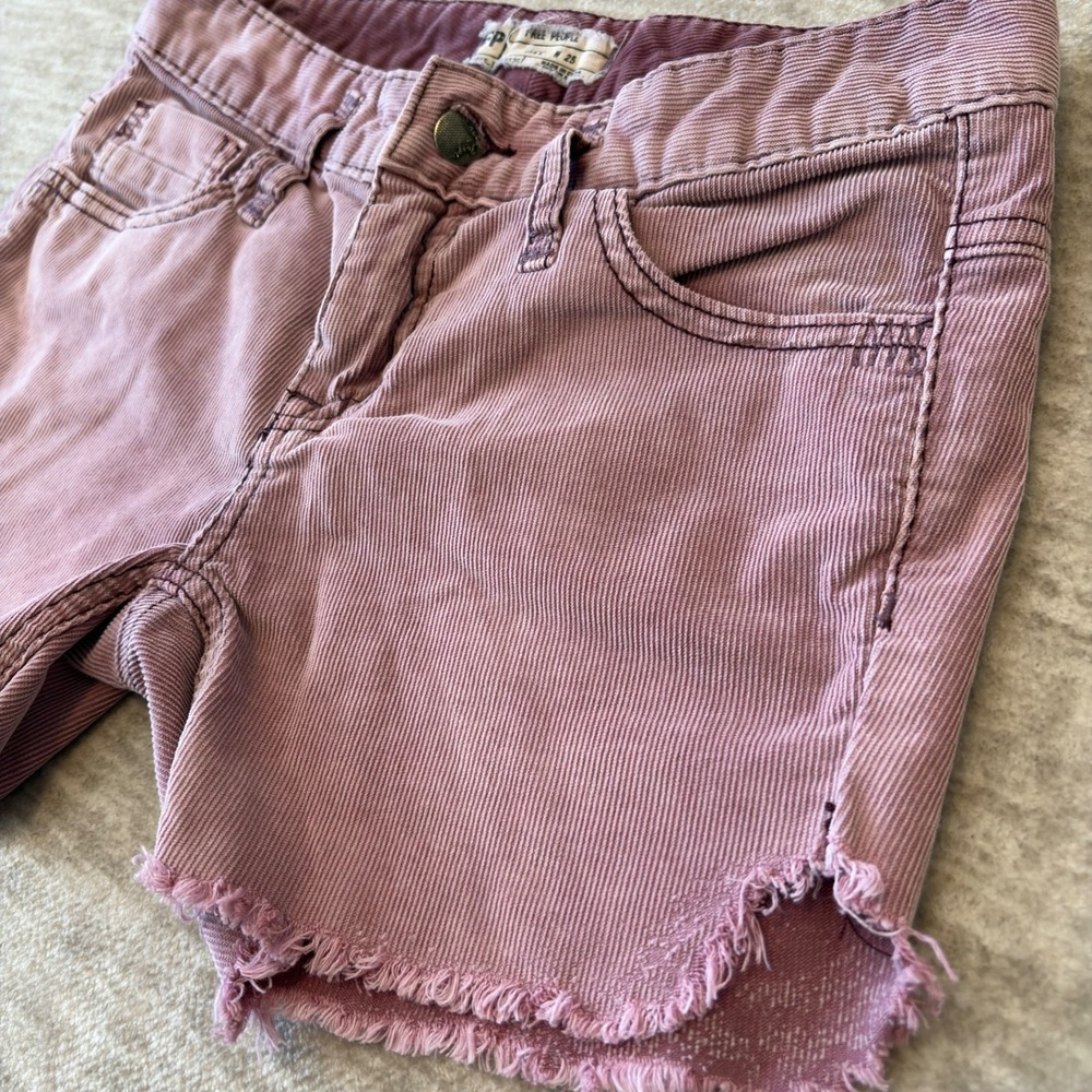 Free People Mauve Pink Frayed Hem Women's Shorts